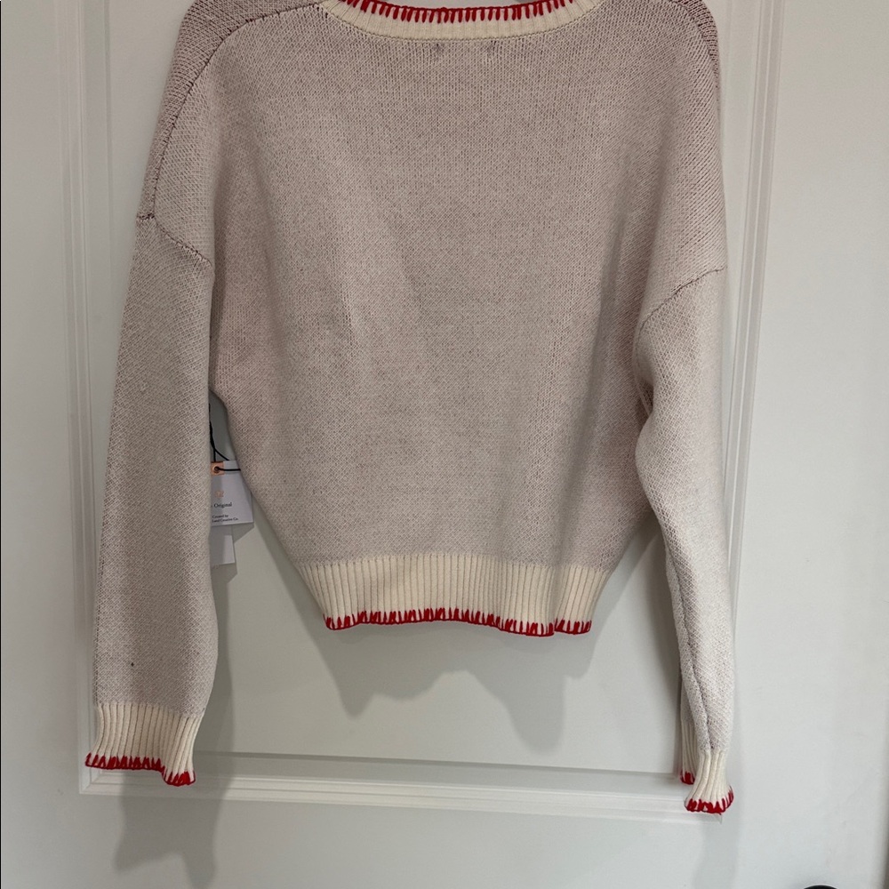 Cherry Design Knit Sweater - Cream and Red - Picture 4 of 5